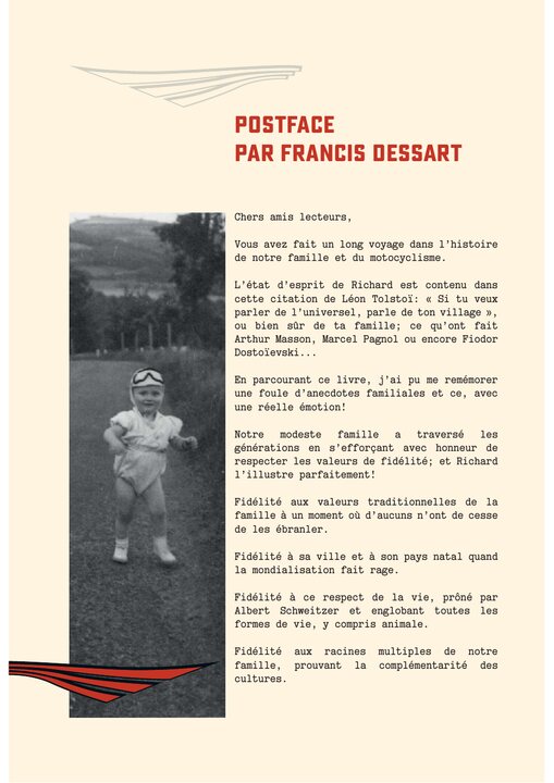 Première page de la postface de Francis Dessart